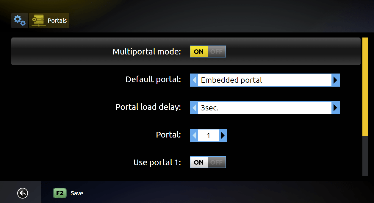 Smart STB System Settings screen